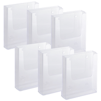 6x Italplast A5 Single Wall Mount Brochure Holder Office Shop for Flyers Pamphlet Perspex