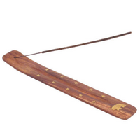 1x Indian Hand Made Wooden Incense Stick Holder Ash Catcher Boat