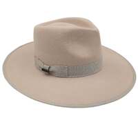 Jacaru 1852 Drover 100% Australian Wool Felt Fedora Hat Outback  - Cream