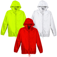 3x Adult Plus Size Spray Jacket Hi Vis Poncho Waterproof - Fluoro Lime/Red/White