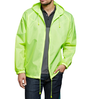 Adult Plus Size Spray Jacket Casual Hike Rain Hi Vis Poncho Waterproof - Fluoro Lime