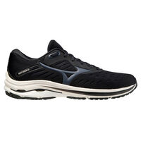 Mizuno Men's Wave Rider 24 Sports Gym Running Jogging Shoes Sneakers - Black/White