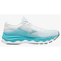 Mizuno Womens Wave Sky 5 Athletic Running Shoes Runners Sneakers - Aqua/White