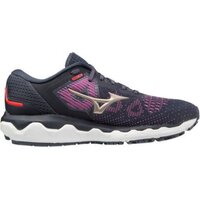 Mizuno Womens Wave Horizon 5 Running Athletic Shoes Sneakers - Black/Purple