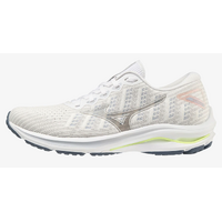 Mizuno Womens Wave Rider 25 Waveknit Running Athletic Shoes Sneakers-White/Grey