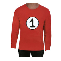 Dr. Seuss Adult Cat In The Hat Thing 1 Dr Seuss Red Top Party Costume Book Week 