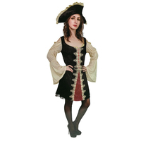 Ladies Adult Deluxe Pirate Woman Costume Womens Halloween Fancy Dress Party