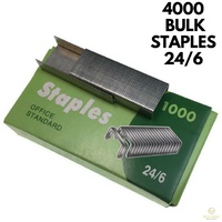 4000x STANDARD STAPLES 24/6 Refill for Stapler Gun School Home Office BULK
