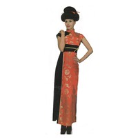 Womens CHINESE COSTUME Red Traditional Festival Dragon Ladies Party Cheongsam