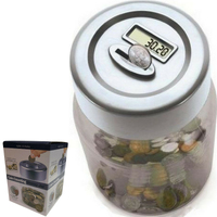 Aussie Coin Counting Money Box Jar Digital LCD Display - Suits Australian Coins
