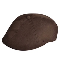KANGOL Wool Flexfit 504 Ivy Cap Newsboy Driving Hat Flat - Brown - S/M