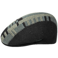Kangol Mens Block Stripe 504 Ivy Cap High Fashion Flat Hat - Black