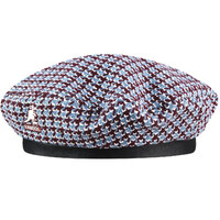 Kangol Mens Tooth Grid Beret Hat Comfortable Classic Style - Maroon/Blue