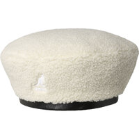 Kangol Nylon Plush Reversible Beret Winter Warm Hat Cap - Off White/Oil Green