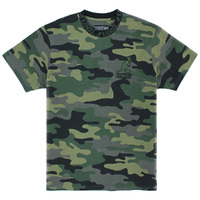 Kangol Branded Collar Tee Top T-Shirt - Army Camo Black