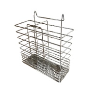 Stainless Steel Cutlery Basket Holder Drying Rack - Chrome