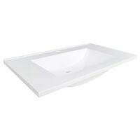 750mm SMC Composite Basin Above Counter Sink - Single Tap Hole - White Gloss