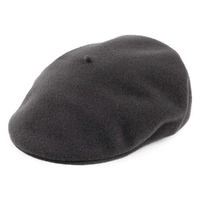 Laulhère Hats Merino Wool Flat Cap Beret Made In France - Charcoal 