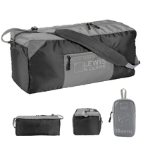 Lewis N. Clark 18" Packable Foldable Travel Compact Duffle Bag - Black/Grey