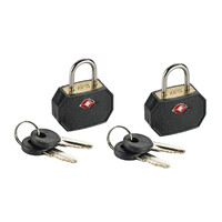 1 Pack of 2 Lewis N. Clark TSA Key Locks Luggage Travel Padlock Keyed - Black