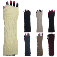 6x Set Arm Warmers Knitted Long Fingerless Gloves Winter Mitten Womens Cover New