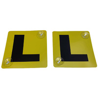 2x LEARNER L PLATES Stay-Put Suction Disks Car Window Signs VIC WA