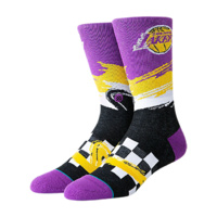 NBA Men's Los Angeles LA Lakers Basketball Shortcut Crew Socks Sports Racer 