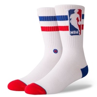 NBA Men's Stance Logoman Oversize Basketball Socks Official - White/Blue Logo