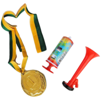 1st Gold Medal Winner + Air Horn Party Set School Sports Day Olympics Ribbon