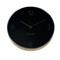 29cm Metro Wall Clock Modern Designer Minimalistic Minimal Decor - Black