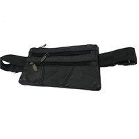 GENUINE LEATHER BUM BAG Waist Money Travel Belt Black Pouch Security Zip Fashion