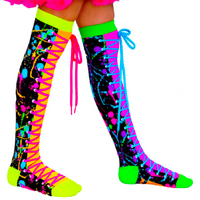 MADMIA Colour Run Girl’s Long Knee High Socks Toddler Unisex Pair - Multi Colour
