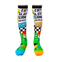Video Game Toddler Long Knee High Socks - Boy's Unisex Pair - Multicolour