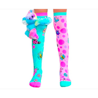 MADMIA Hug Me Koala Kids & Adults Long Knee High Socks - Girls Pair - Green Pink