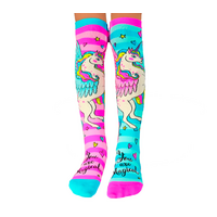 MADMIA Girls Sparkly Unicorns Kids & Adults Long Knee High Socks - Multicolour