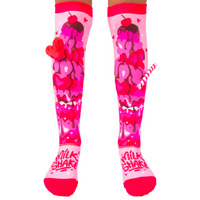 Love Milkshake Kids And Adults Long Knee High Socks - Girls Pair - Pink