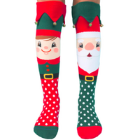 MADMIA Jingle Bells Toddler Long Knee High Socks - Boy’s Unisex - Red/Green