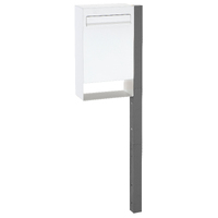 Sandleford Free Standing Letter Box Post Mount w/ Post & Key Lockable - White/Grey