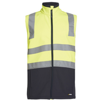 Munka Men's Hi Vis Soft Shell Vest Workwear Work - Yellow/Navy