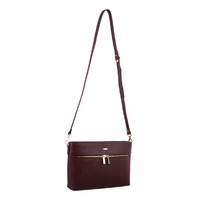 Morrissey Italian Structured Leather Cross Body Handbag (MO3028) Bag - Wine