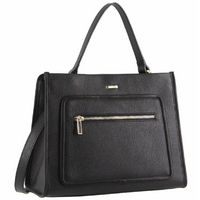 Morrissey Ladies Italian Structured Leather Tote Bag Handbag Women's - Black