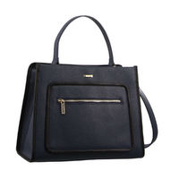Morrissey Ladies Italian Structured Leather Tote Bag Handbag Women's - Navy