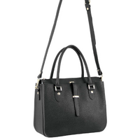 Morrissey Italian Women's Structured Leather Handbag Ladies Bag - Black