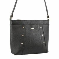 Morrissey Italian Structured Leather Bag Cross Body Handbag Ladies - Black
