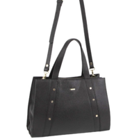 Morrissey Women's Italian Structured Leather Bag Tote Handbag Ladies - Black