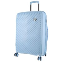 Pierre Cardin Inspired Milleni Checked Luggage Bag Travel Carry On Suitcase 65cm (82.5L) - Blue