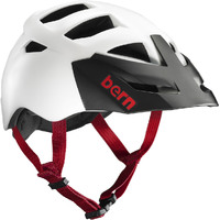 Bern Men's Morrison Cycling Bike Helmet w/ Hard Visor - Satin White w/Black