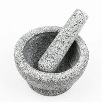 Granite Mortar & Pestle Herbs Spices Stone Grinder - Grey