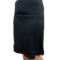 Merino Skins Essential A-Line Slip Under Skirt Thermal Wool Underwear - Black