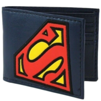 DC Comics Superman Wallet Bi-Fold Bifold Tilted Logo - Officially Licensed & Authentic